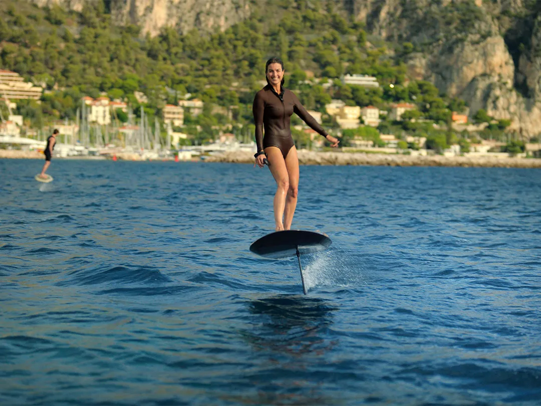 Guests from a charter yacht riding Flieboards
